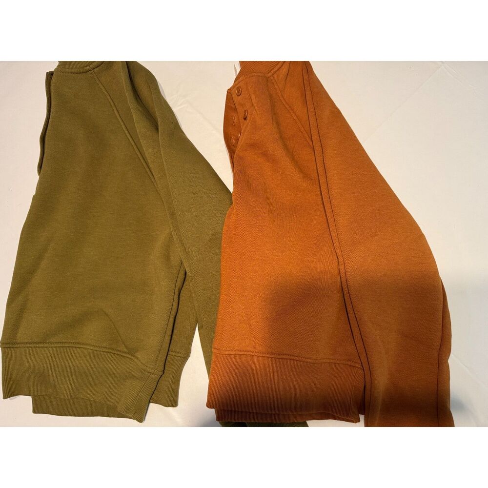 Bundle (2) Mono B NWOT Henley Sweatshirts - Olive & Rust - Size XS/S